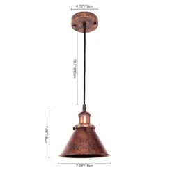 BARN 1-Light Copper Hanging Barn Pendant Light With Cone Metal Shade And 78" Adjustable Cord (1-Pack) -Lamp Parts copper 1 set huoku pendant lights pd1004341 40 1000