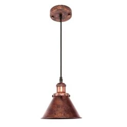 BARN 1-Light Copper Hanging Barn Pendant Light With Cone Metal Shade And 78" Adjustable Cord (1-Pack) -Lamp Parts copper 1 set huoku pendant lights pd1004341 d4 1000