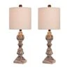 Pair Of 26 In. Distressed Balustrade Resin Table Lamps In A Cottage Antique Brown -Lamp Parts cottage antique brown fangio lighting table lamps w 6241cabr 2pk 64 1000