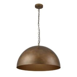PCover 1-Light 23.6 In. W Dark Brass Pendant Light Industrial Minimalist Dome Hanging Light For Kitchens -Lamp Parts dark brass huoku pendant lights pd1062591 1f 1000