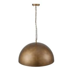 PCover 1-Light 23.6 In. W Dark Brass Pendant Light Industrial Minimalist Dome Hanging Light For Kitchens -Lamp Parts dark brass huoku pendant lights pd1062591 40 1000