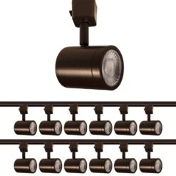 Charge Dark Bronze 5CCT Integrated LED Ceiling Hardwired Fixed Track Cylinder Head, H Track (12-Pack) -Lamp Parts dark bronze 12 pack wac limited track lighting heads h 8010 cs db 12 de 1000