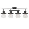 Globe Electric Nate 2 Ft. 4-Light Dark Bronze Track Lighting Kit With Clear Glass Shades