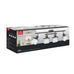 Globe Electric Nate 2 Ft. 4-Light Dark Bronze Track Lighting Kit With Clear Glass Shades -Lamp Parts dark bronze globe electric track lighting kits 59530 76 1000