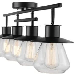 Globe Electric Nate 2 Ft. 4-Light Dark Bronze Track Lighting Kit With Clear Glass Shades -Lamp Parts dark bronze globe electric track lighting kits 59530 c3 1000