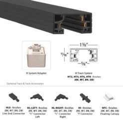 H-Track 4 Ft. 120-Volt Dark Bronze Single Circuit Lighting Fixed Track Lighting Rail With 2-Endcaps 7 H-Track 4 Ft. 120-Volt Dark Bronze Single Circuit Lighting Fixed Track Lighting Rail With 2-Endcaps -Lamp Parts dark bronze wac limited track lighting rails ht4 db 4f 1000