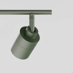 Shura Dark Olive Integrated LED Fixed Track Light Rotatable Cylinder Heads 4 Ft. Track Lighting Kit 3000 K 2450 Lumens -Lamp Parts dark olive vidalite track lighting kits ce1060074 1f 1000