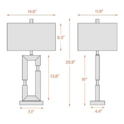 25.9 In. Wood USB Port Table Lamps With Shade (Set Of 2) 13 25.9 In. Wood USB Port Table Lamps With Shade (Set Of 2) -Lamp Parts dark wood pia ricco table lamps 1jay 2113dw 1 c3 1000