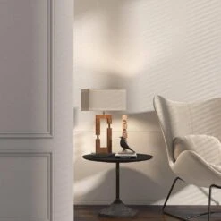 25.9 In. Dark Wood Table Lamps With USB Port (Set Of 2) -Lamp Parts dark wood pia ricco table lamps 1jay 2113dw 31 1000