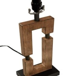 25.9 In. Dark Wood Table Lamps With USB Port (Set Of 2) -Lamp Parts dark wood pia ricco table lamps 1jay 2113dw fa 1000