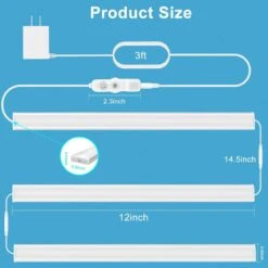 3 Pcs 12 In. Plug In Daylight White Integrated LED Under Cabinet Light, Dimmable Under Counter Light For Kitchen Cabinet 14 3 Pcs 12 In. Plug In Daylight White Integrated LED Under Cabinet Light, Dimmable Under Counter Light For Kitchen Cabinet -Lamp Parts daylight white bibivis under cabinet bar lights np8s 9f1 4f 1000