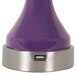 Draper 17.25 In. Blue Table Lamps With Shade And USB Ports (Set Of 2) -Lamp Parts decor therapy lamp sets mp1083 44 1000