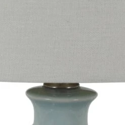 Della 17 In. Soft Blue Ceramic LED Table Lamps With Shade (Set Of 2) -Lamp Parts decor therapy lamp sets mp1646 4f 1000