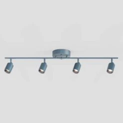 Shura Deep Navy Integrated LED Fixed Track Light Rotatable Cylinder Heads 3 Ft. Track Lighting Kit 3000 K 2240 Lumens -Lamp Parts deep navy 3000k vidalite track lighting kits ce1060083 44 1000