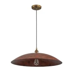 Pcover 1-Light Red Copper Island Pendant Light With Classic Dome Shade Industrial Farmhouse Barn Pendant -Lamp Parts distressed copper huoku pendant lights pd1063501 31 1000