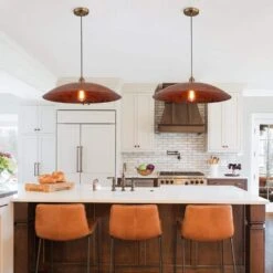 Pcover 1-Light Red Copper Island Pendant Light With Classic Dome Shade Industrial Farmhouse Barn Pendant -Lamp Parts distressed copper huoku pendant lights pd1063501 40 1000