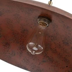 Pcover 1-Light Red Copper Island Pendant Light With Classic Dome Shade Industrial Farmhouse Barn Pendant -Lamp Parts distressed copper huoku pendant lights pd1063501 44 1000