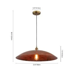 Pcover 1-Light Red Copper Island Pendant Light With Classic Dome Shade Industrial Farmhouse Barn Pendant -Lamp Parts distressed copper huoku pendant lights pd1063501 4f 1000