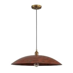 Pcover 1-Light Red Copper Island Pendant Light With Classic Dome Shade Industrial Farmhouse Barn Pendant -Lamp Parts distressed copper huoku pendant lights pd1063501 76 1000