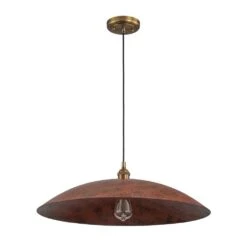 Pcover 1-Light Red Copper Island Pendant Light With Classic Dome Shade Industrial Farmhouse Barn Pendant -Lamp Parts distressed copper huoku pendant lights pd1063501 c3 1000