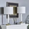 Concord 26.25 In. Dolomite And Gold Modern Metal Bedroom Living Room Bedside Desk Table Lamps USB Port Set Of 2 -Lamp Parts dolomite and gold maxax table lamps t178 wh 64 1000