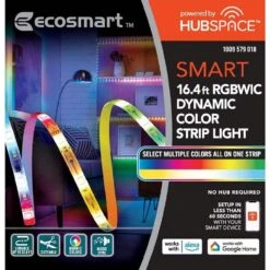 16.4 Ft. Smart RGBWIC Dynamic Color Changing Dimmable Plug-In LED Strip Light Powered By Hubspace 14 16.4 Ft. Smart RGBWIC Dynamic Color Changing Dimmable Plug-In LED Strip Light Powered By Hubspace -Lamp Parts ecosmart led strip lights al tp rgbictw 1 66 1000