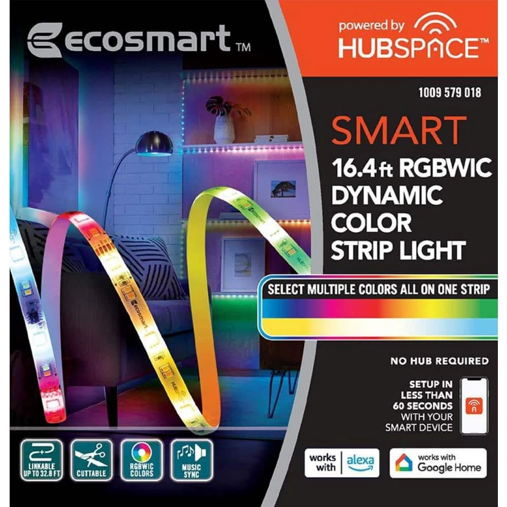 16.4 Ft. Smart RGBWIC Dynamic Color Changing Dimmable Plug-In LED Strip Light Powered By Hubspace 8 16.4 Ft. Smart RGBWIC Dynamic Color Changing Dimmable Plug-In LED Strip Light Powered By Hubspace - Image 6