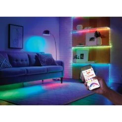 6.5 Ft. Smart RGWBIC Dynamic Color Changing Dimmable Plug-In LED Strip Light Powered By Hubspace -Lamp Parts ecosmart led strip lights al tp rgbictw 6 40 1000