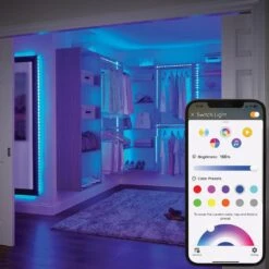 6.5 Ft. Smart RGWBIC Dynamic Color Changing Dimmable Plug-In LED Strip Light Powered By Hubspace -Lamp Parts ecosmart led strip lights al tp rgbictw 6 77 1000