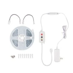 16.4 Ft. Smart RGBW Color Changing Dimmable Plug-In LED Strip Light Powered By Hubspace -Lamp Parts ecosmart led strip lights al tp rgbw 16ft 77 1000