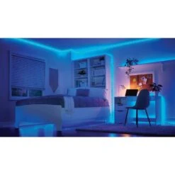 16.4 Ft. Smart RGBW Color Changing Dimmable Plug-In LED Strip Light Powered By Hubspace -Lamp Parts ecosmart led strip lights al tp rgbw 16ft a0 1000