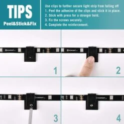 55" To 65" TV RGB Color Sensing Dimmable Plug-In LED Black TV Backlight With Remote Control -Lamp Parts ecosmart led strip lights lr1321 rgb tv 76 1000