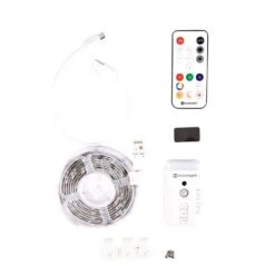 6.5 Ft. RGBW Color Changing Dimmable Rechargeable Battery Operated LED White Strip Light With Motion Sensor And Remote -Lamp Parts ecosmart led strip lights lr1321 rgbw 2m 1f 1000