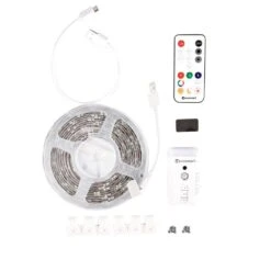 16.4 Ft. RGBW Color Changing Dimmable Rechargeable Battery Operated LED White Strip Light With Motion Sensor And Remote 19 16.4 Ft. RGBW Color Changing Dimmable Rechargeable Battery Operated LED White Strip Light With Motion Sensor And Remote -Lamp Parts ecosmart led strip lights lr1321 rgbw 5m 77 1000