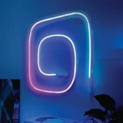 6.5 Ft. RGBWIC Dynamic Color Changing Dimmable Linkable Plug-In LED Neon Flex Strip Light With Remote Control -Lamp Parts ecosmart led strip lights lr1321 rgbwic n 1d 1000 1