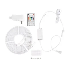 16.4 Ft. RGBWIC Dynamic Color Changing Dimmable Linkable Plug-In LED Neon Flex Strip Light With Remote Control -Lamp Parts ecosmart led strip lights lr1321 rgbwic n 44 1000