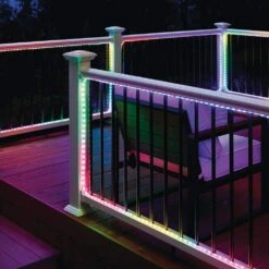 16.4 Ft. RGBWIC Dynamic Color Changing Dimmable Linkable Plug-In LED Outdoor Strip Light With Remote Control -Lamp Parts ecosmart led strip lights lr1321 rgbwic u 1d 1000