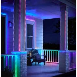16.4 Ft. RGBWIC Dynamic Color Changing Dimmable Linkable Plug-In LED Outdoor Strip Light With Remote Control -Lamp Parts ecosmart led strip lights lr1321 rgbwic u 31 1000