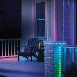 16.4 Ft. RGBWIC Dynamic Color Changing Dimmable Linkable Plug-In LED Outdoor Strip Light With Remote Control -Lamp Parts ecosmart led strip lights lr1321 rgbwic u a0 1000