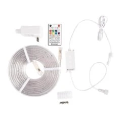 16.4 Ft. RGBWIC Dynamic Color Changing Dimmable Linkable Plug-In LED Outdoor Strip Light With Remote Control -Lamp Parts ecosmart led strip lights lr1321 rgbwic u c3 1000