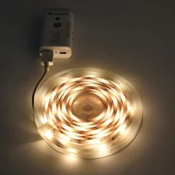 9.8 Ft. Battery Operated Dimmable Linkable Bright White LED Strip Light With Motion Sensor And Remote Control -Lamp Parts ecosmart led strip lights lr411u 2 4x7 u 77 1000