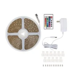 32.8 Ft. RGB Color Changing Dimmable LED Strip Light With Remote Control -Lamp Parts ecosmart led strip lights lr431u 7 2x5ir3 44 1000