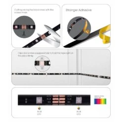 16.4 Ft. RGB Color Changing Dimmable USB Powered LED Strip Light With Remote Control -Lamp Parts ecosmart led strip lights ls520h 16f 1d 1000