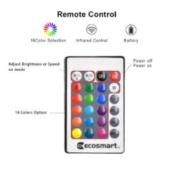 16.4 Ft. RGB Color Changing Dimmable USB Powered LED Strip Light With Remote Control -Lamp Parts ecosmart led strip lights ls520h 16f 66 1000