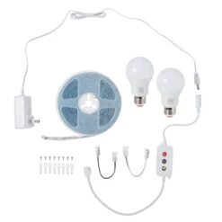 Smart Lighting Starter Kit Including Color Changing LED Strip Light And Smart Bulbs, Powered By Hubspace -Lamp Parts ecosmart led strip lights lt11a16kit1000 40 1000