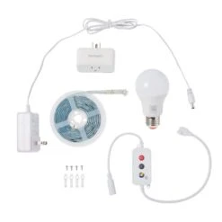Smart Home Starter Kit Including Color Changing LED Strip Light, Smart Bulb And Smart Plug, Powered By Hubspace -Lamp Parts ecosmart led strip lights lt11a65kit400 40 1000