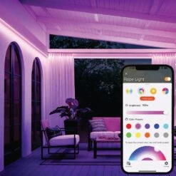 16.4 Ft. Smart RGBWIC Dynamic Color Changing 360° Dimmable Plug-In LED Outdoor Rope Light Powered By Hubspace -Lamp Parts ecosmart rope lights al nr rgbwic 16 77 1000