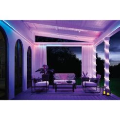 16.4 Ft. Smart RGBWIC Dynamic Color Changing 360° Dimmable Plug-In LED Outdoor Rope Light Powered By Hubspace -Lamp Parts ecosmart rope lights al nr rgbwic 16 a0 1000
