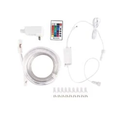 16.4 Ft. RGB Color Changing Dimmable Linkable Plug-In LED Outdoor Rope Light With Remote Control 16 16.4 Ft. RGB Color Changing Dimmable Linkable Plug-In LED Outdoor Rope Light With Remote Control -Lamp Parts ecosmart rope lights lr431u 7 2x5ir3 77 1000