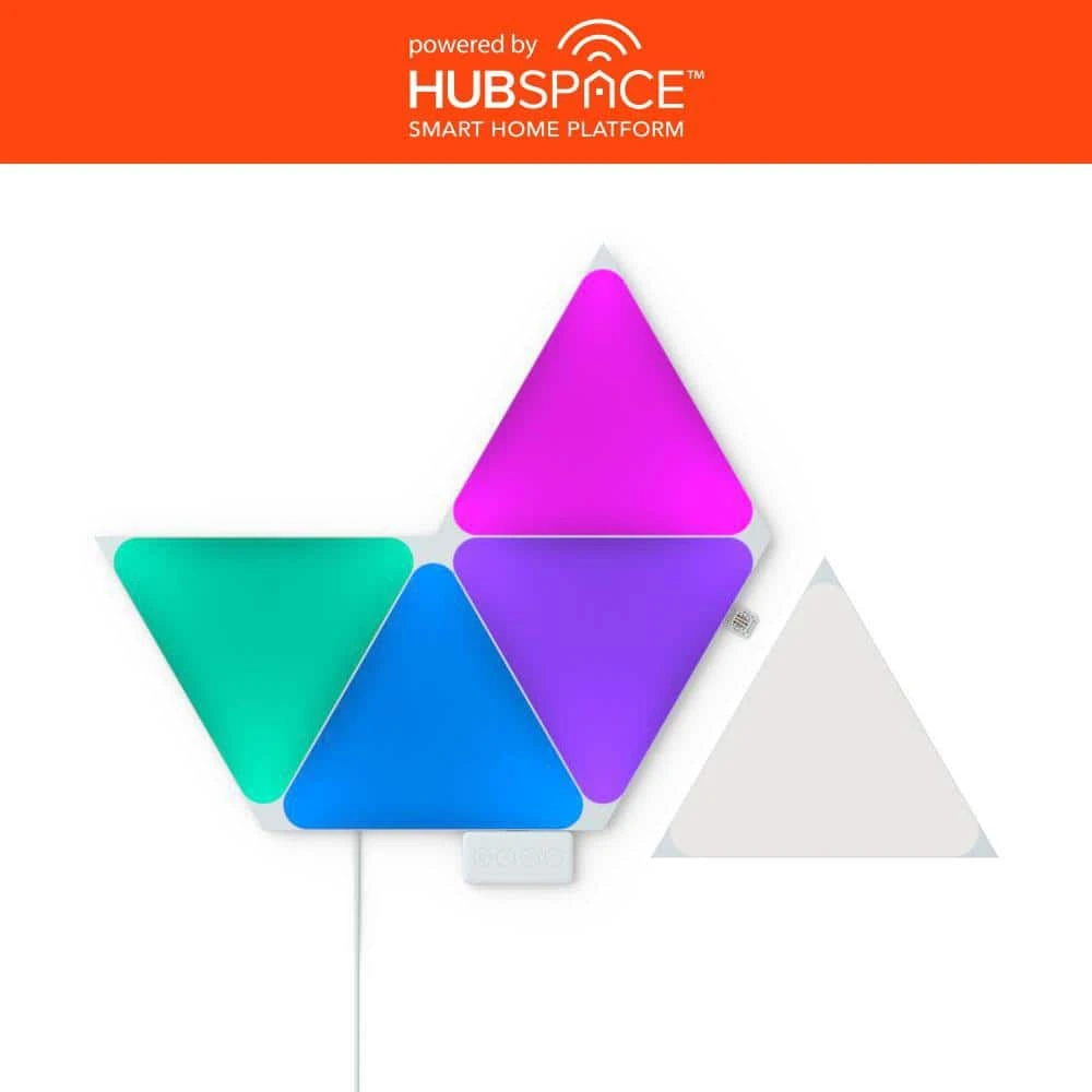 Smart Color Changing Dimmable 5 Geometric Triangle LED Light Panels Powered By Hubspace 3 Smart Color Changing Dimmable 5 Geometric Triangle LED Light Panels Powered By Hubspace